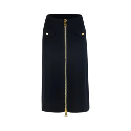 Zipped Midi Pencil Skirt