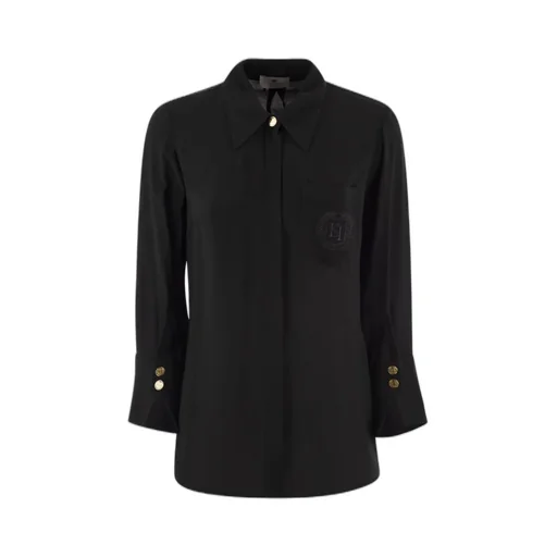 Logo-Embroidered Straight Hem Shirt