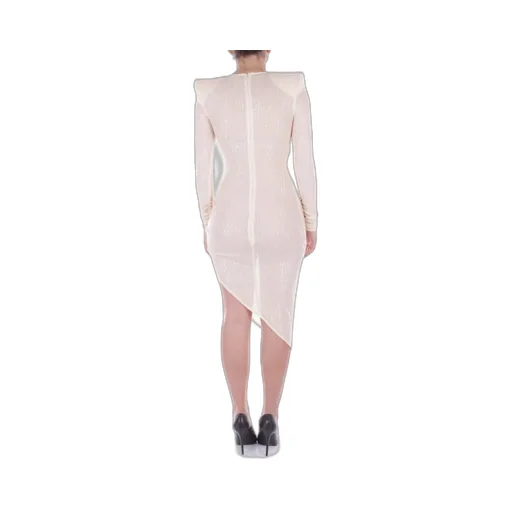 Sequin Embellished Asymmetric Midi Dress