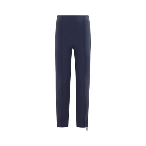 Stretch Crepe Zip-Detailed Straight Trousers