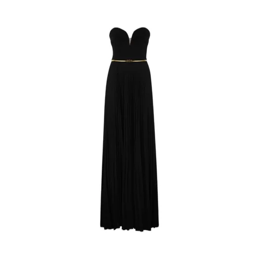 Pleated Belted Carpet Dress