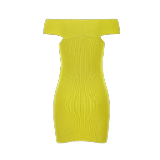 Logo Lettering Ribbed Mini Dress