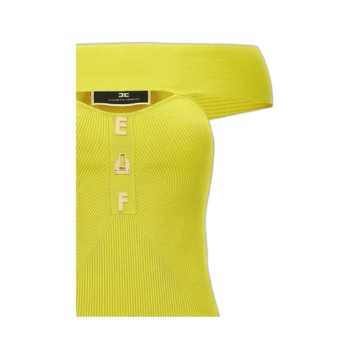 Logo Lettering Ribbed Mini Dress