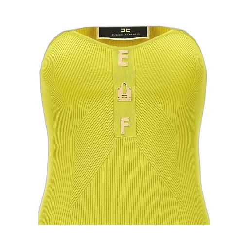 Logo Lettering Ribbed Mini Dress