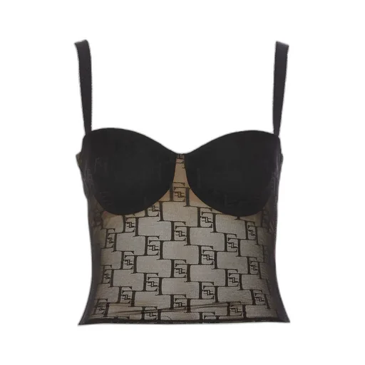 Logo Plaque Bustier Top