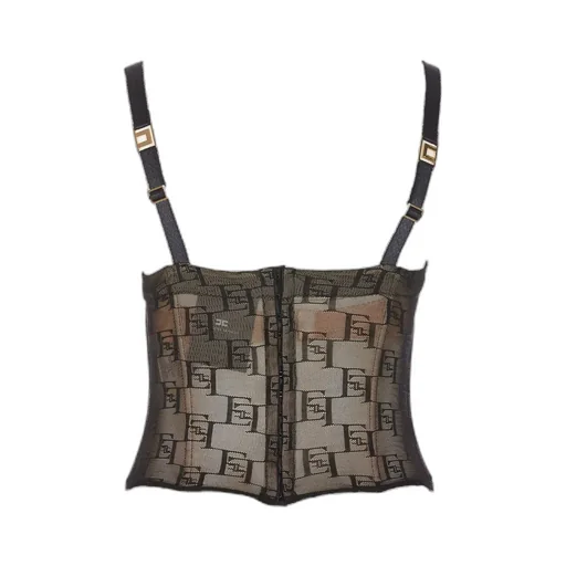 Logo Plaque Bustier Top