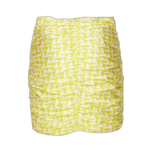 Graphic Printed Draped Mini Skirt