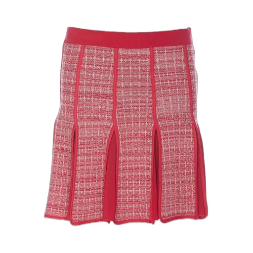 Tweed Pleated Mini Skirt