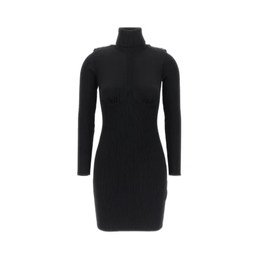 Roll-Neck Knitted Mini Dress