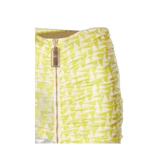 Graphic Printed Draped Mini Skirt