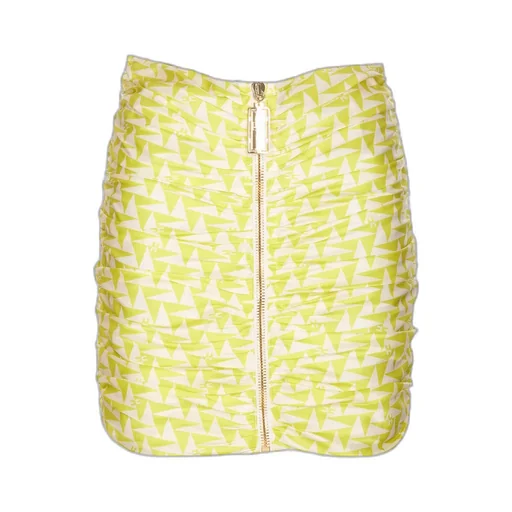 Graphic Printed Draped Mini Skirt