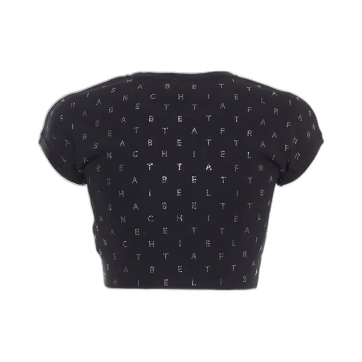 Logo Lettering Embellished Cropped Top