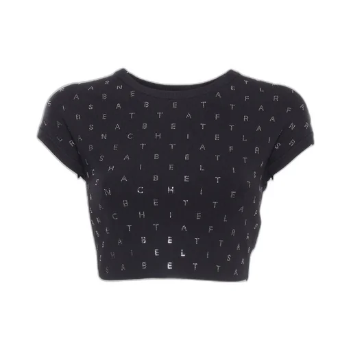 Logo Lettering Embellished Cropped Top