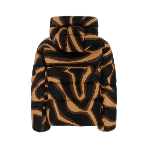 Abstract Printed Hooded Padded Jacket