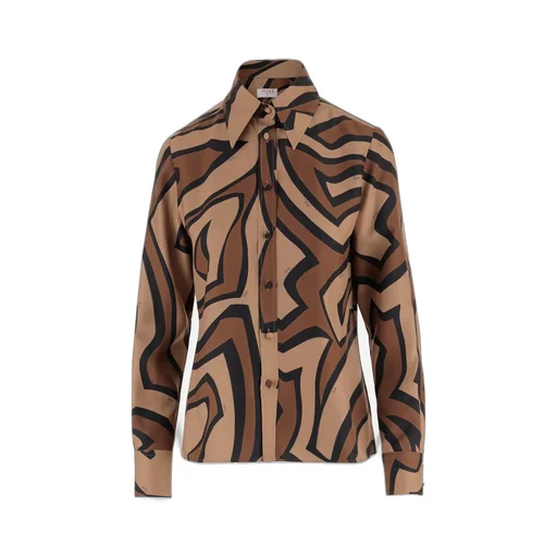 Labyrinth Print Silk Shirt