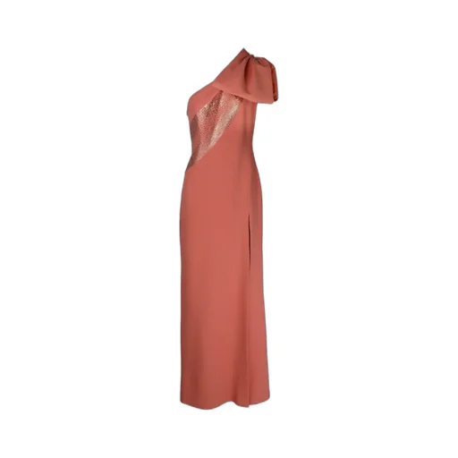 Crystal Embellished Bow Long Dress