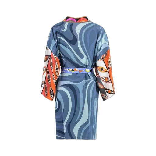 Graphic Printed Wrap Mini Dress
