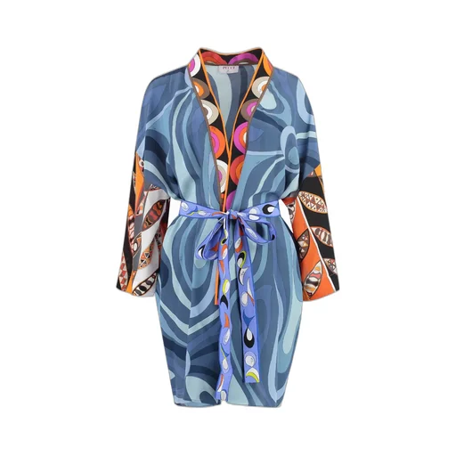 Graphic Printed Wrap Mini Dress