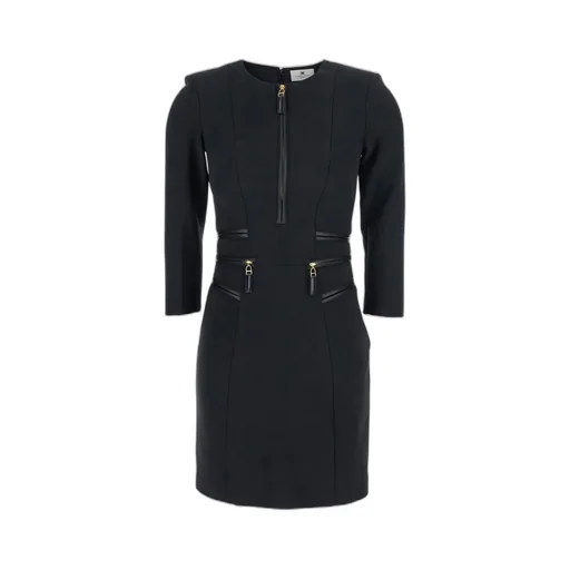 Double Layer Crepe Zipped Dress