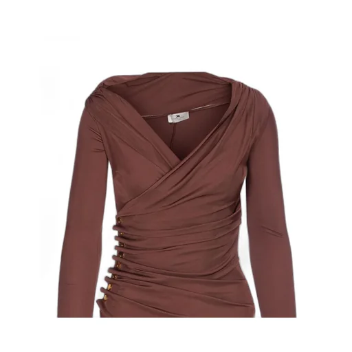 Embellished Button Jersey Dress