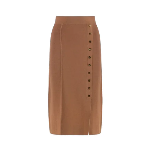 Button Embellished Knitted Skirt