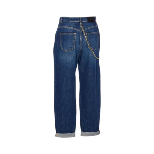 Logo Pendant Chain Embellished Jeans