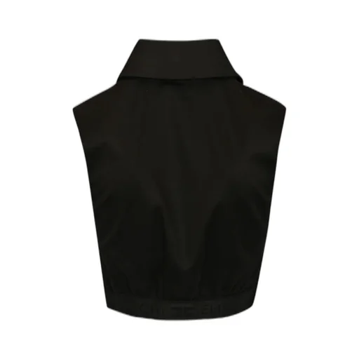 Bow Tie Embellished Cropped Shirt
