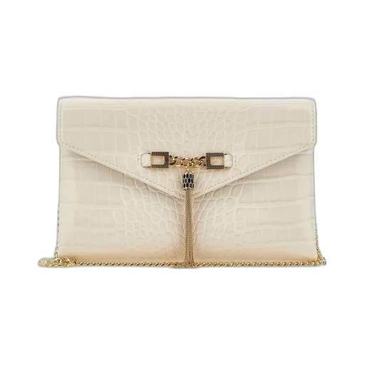 Embossed Chain-Linked Shoulder Bag