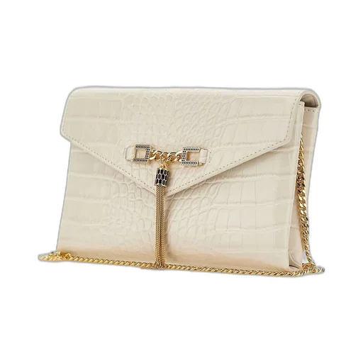 Embossed Chain-Linked Shoulder Bag