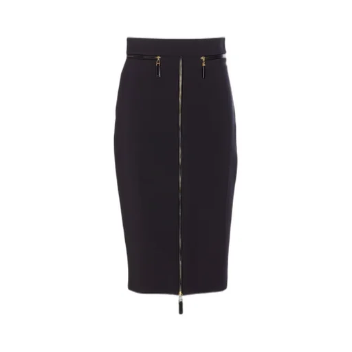 Zip-Detailed Midi Skirt