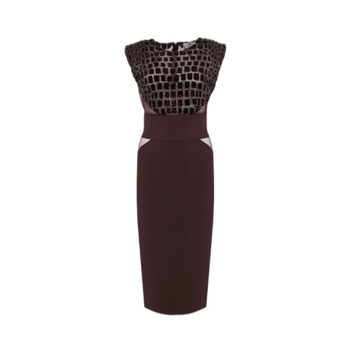 Lightweight CrÊPe Tulle Embroidered Dress