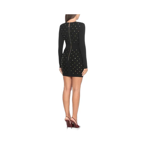 Diamond-Shaped Pattern Knitted Mini Dress