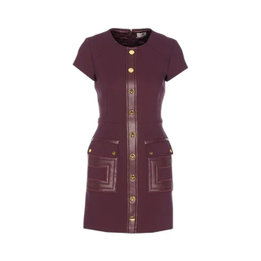 Logo Detail Double-Layer CrÊPe Dress