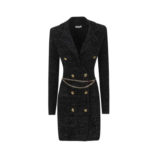 Chain Belt Chenille Dress