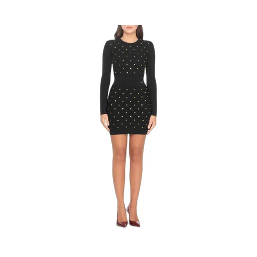 Diamond-Shaped Pattern Knitted Mini Dress