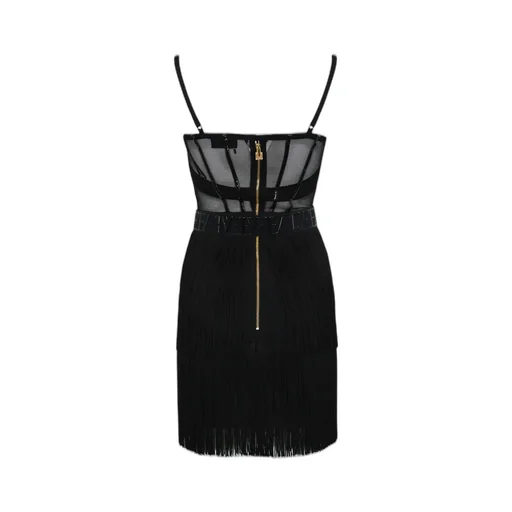 Fringes Tulle Mini Dress