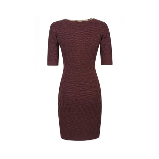 Diamond Pattern Knitted Mini Dress