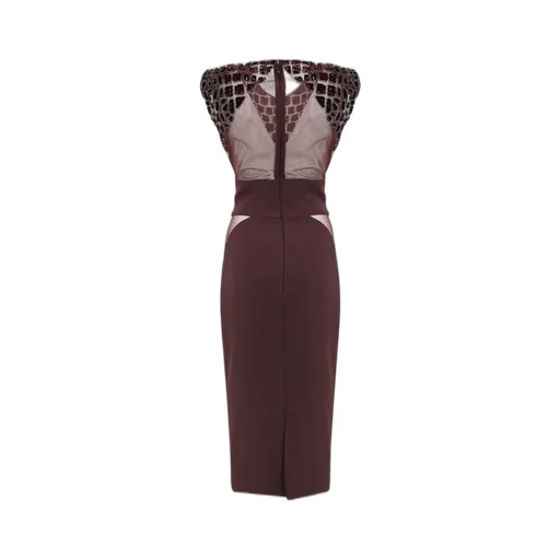 Lightweight CrÊPe Tulle Embroidered Dress