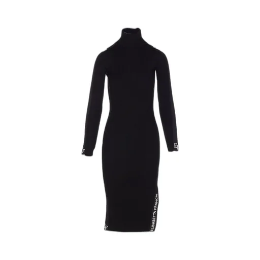 Logo Detailed Turtleneck Dress