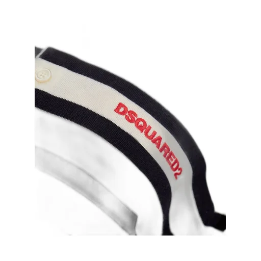 Logo Embroidered Striped Knit Polo Top