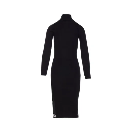 Logo Detailed Turtleneck Dress