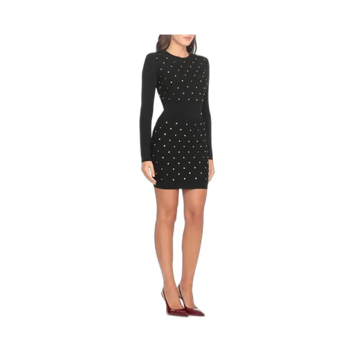 Diamond-Shaped Pattern Knitted Mini Dress