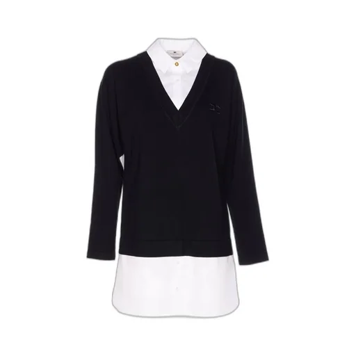 Logo-Embroidered Long-Sleeved Dress