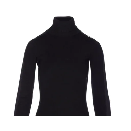 Logo Detailed Turtleneck Dress