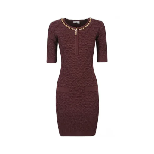 Diamond Pattern Knitted Mini Dress