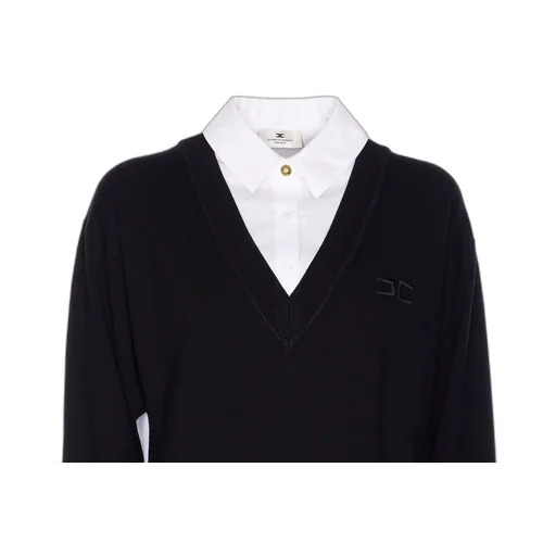 Logo-Embroidered Long-Sleeved Dress