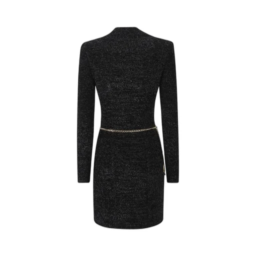Chain Belt Chenille Dress