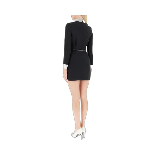 Long-Sleeved Belted Mini Dress