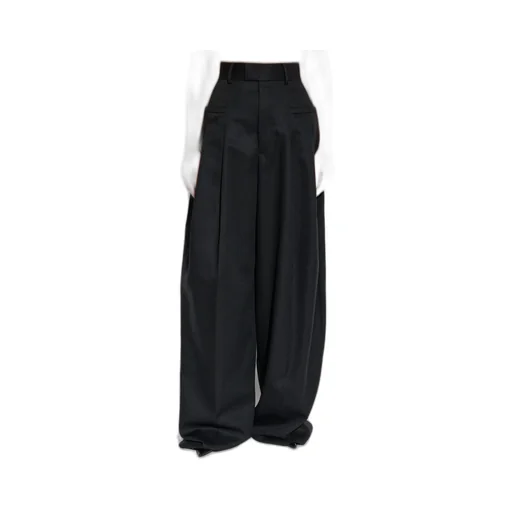 Wide-Leg Logo Plaque Trousers