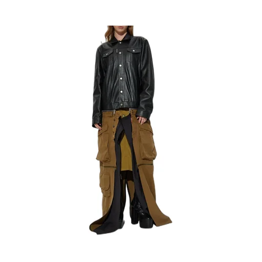 Snap-Button Leather Jacket